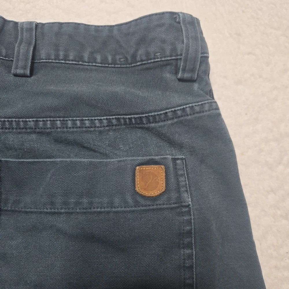 Fjallraven Pants Mens 30x30 Long Black Greenland Canvas 87216 Black Faded